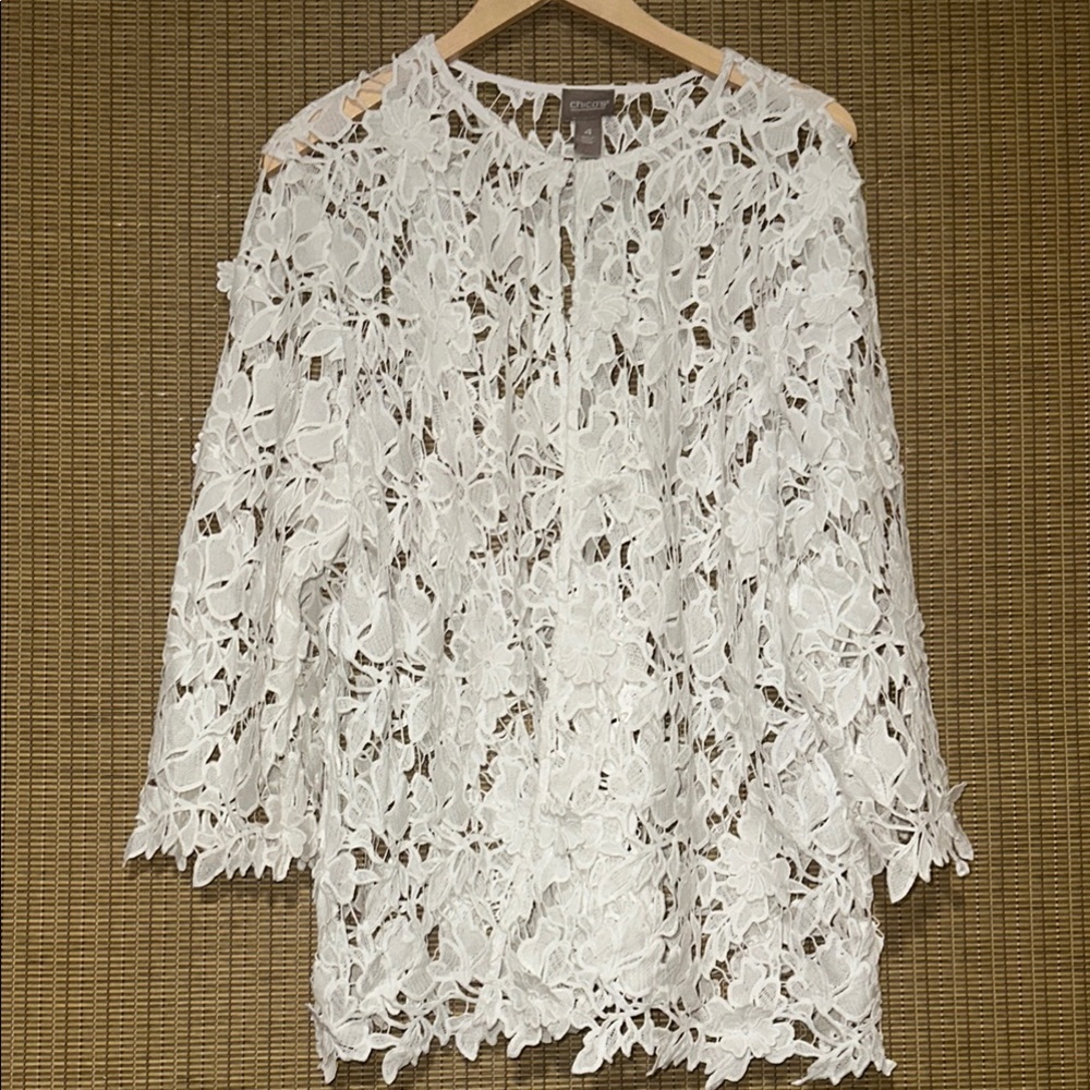 Chico's White Lace Camisole Top